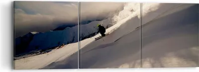 Produktbild von Bild auf Leinwand - Leinwandbild - Berge Ski Winter - 90x30cm - Wand Bild - Wanddeko - Wandbilder - Leinwanddruck - Bilder - Kunstdruck - Wanddekoration - Leinwand bilder - Wandkunst - CA90x30-0511