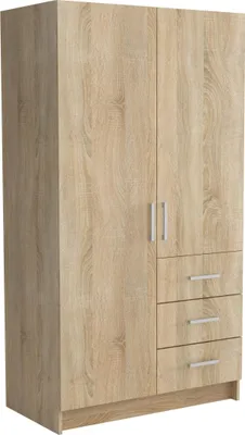 Produktbild von Masseno Drehtürenschrank PINELLO 96/177/50 cm 2-türig Schlafzimmer Schrank Kleiderschrank Sonoma Eiche
