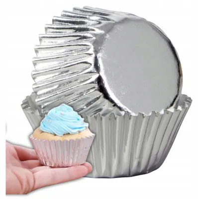 Produktbild von Elhandel Silberfarbene Papierförmchen für Muffins 100 Stück