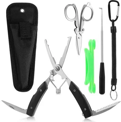 Immagine prodotto di Set multifunzionale per la pesca - Set di accessori da pesca da 6 pezzi - Acciaio inossidabile
