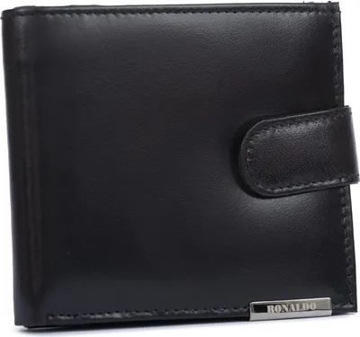 Obrázok produktu pre Ronaldo pánska kožená peňaženka RFID čierna 11,5 x 10 cm