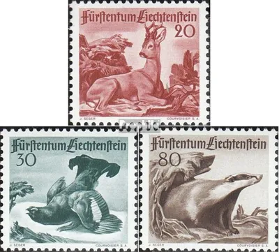 Produktbild von Briefmarken Liechtenstein 1950 Mi 285-287 (kompl.Ausg.) gestempelt Jagd