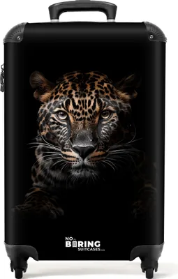 Produktbild von NoBoringSuitcases.com Handgepäck Koffer 55x40x20 cm, Tiere auf schwarzem Hintergrund: Panther, 36L