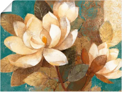 Produktbild von Albena Hristova: Türkise Magnolien, Produkt:Poster, Größe:30x40 cm / Poster
