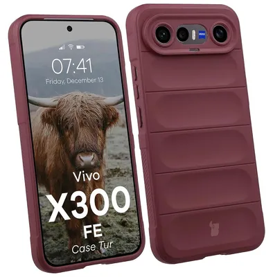 Produktbild von Robuste Handyhülle für Vivo X300 FE, Bizon Case Tur, Burgunderrot