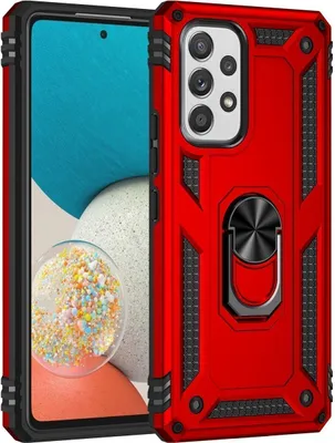 Produktbild von Mobigear Armor Ring  Samsung Galaxy A53 Hülle Hardcase Backcover Stoßfest mit Ringhalter - Rot