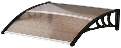 Produktbild von Vordach Haustür Pultvordach Überdachung Aus Polycarbonat, Wetterfest, Braun, 120X75Cm