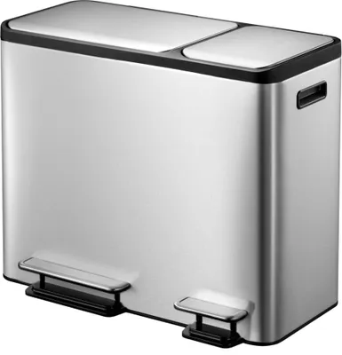 Immagine prodotto di EKO - Cestino a pedale EcoCasa Recycler 15+15+15 litri - Acciaio inox Plastica - Acciaio inox opaco