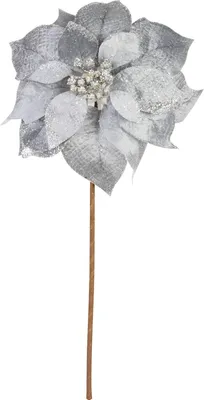 Produktbild von Blume MagicHome Vianoce, Poinssetia, silber, Stiel, Blumengröße: 35 cm