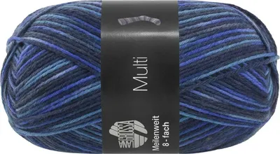 Zdjęcie produktu dla Lana Grossa Meilenweit 8-ply 150 g MULTI 8-warstwowa wełna skarpetkowa 315 m kolor 9982 - Średni/ciemnoszary/średni/niebieski kobaltowy