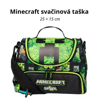 Obrázek produktu pro Minecraft školní pro děti – Ergonomický svačinová taška – Kvalitní & odolný – Ideální do školy i na volný čas