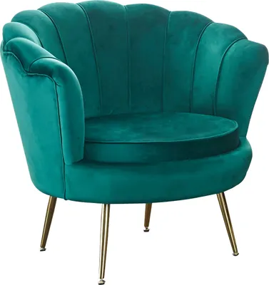 Produktbild von SalesFever Muschel-Sessel | Bezug Samt-Stoff | Gestell Metall goldfarben | B 78 x T 76 x H 78,5 cm | grün