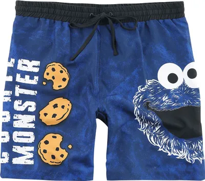 Produktbild von Sesame Street Badeshort Herren Cookie Monster - Face blau M