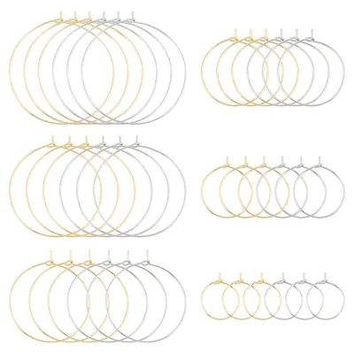 120 Creolen Ohrringe 6 Größen 304 Edelstahl Gold/Silber DIY
