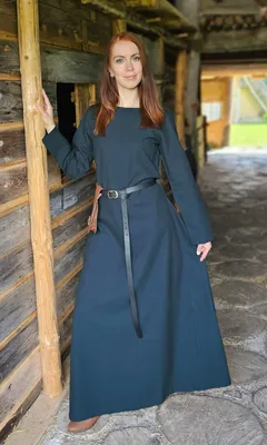 Produktbild von Klassisches Mittelalter Kleid oder Unterkleid blau "Amalie" XXL