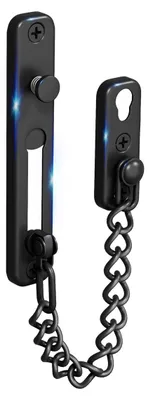 Productafbeelding van Deurketting kettingslot deurslot - Roestvrij staal - Mat zwart - 17 cm - Voor binnendeuren