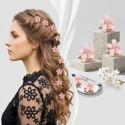 Produktbild von 10 kleine Blumen-Haarspangen für Mädchen und Damen, Haarklammern für dünnes bis dickes Haar, Hawaii-Blumen-Haarschmuck, 10 Stück