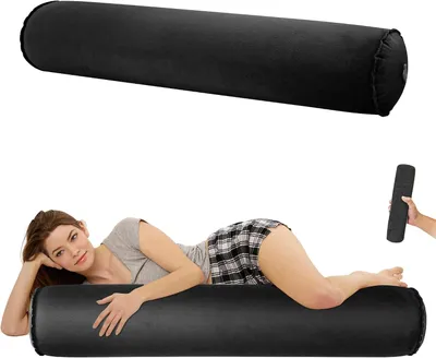 Immagine prodotto di Cuscino gonfiabile per dormire su un lato, cilindrico, rivestito in velluto, compatto, ideale per i viaggi