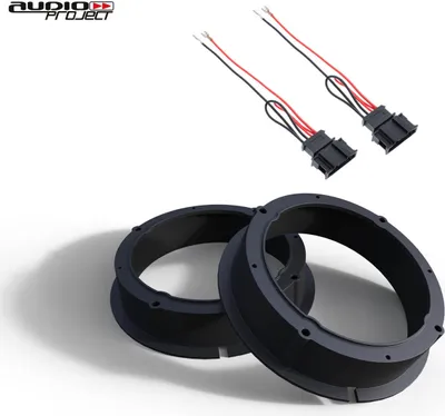 Produktbild von Audioproject A417 - Set Lautsprecherringe  + Adapter Kabel kompatibel für VW Golf 4 5 Passat 3B BG Polo 9N Beetle SEAT Leon Toledo Skoda Fabia Yeti 165mm Lautsprecheradapter paar