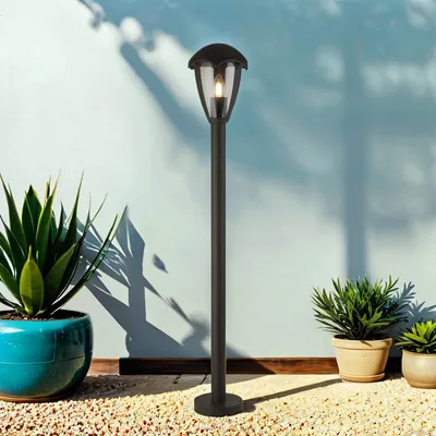 Immagine prodotto di Lampada da terra per esterni in alluminio alta 97 cm IP44 antracite E27 moderna