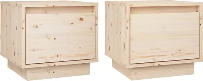 Produktbild von Nachttische 2 Stk. 35x34x32 cm Massivholz Kiefer