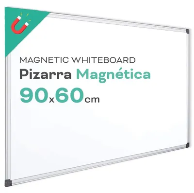 Immagine prodotto di Elzusha - Lavagna magnetica con cornice in alluminio, 90 x 60 cm