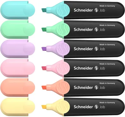Image de Surligneur Schneider Job Pastell couleurs assorties, 6 pcs.