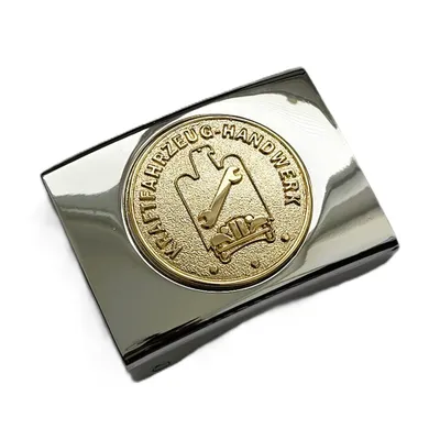 Produktbild von Koppelschloss Kraftfahrzeug Handwerk und Zunft – silbern/golden - für Geselle - für 4,5 cm breite Koppelgürtel
