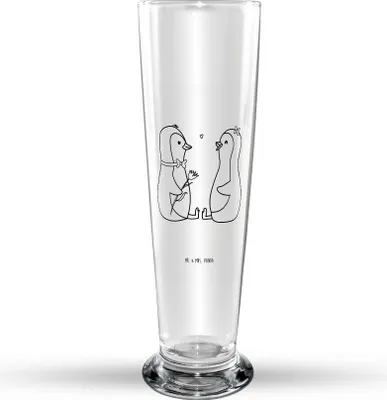 Produktbild von Mr. & Mrs. Panda Bierglas Pinguin Pärchen - Transparent - Geschenk, Liebe, Hochzeitstag, Bierbecher, Bier Glas, Glasbecher, Verknallt, Glasbierglas, Trinkglas, Hochzeit