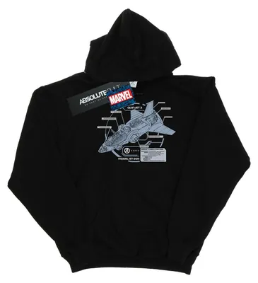 Immagine prodotto di Marvel - Felpa con cappuccio "The Avengers Quinjet Breakdown" per ragazzi BI9480 (128) (Nero)