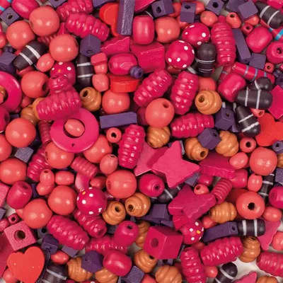 Produktbild von Playbox Holzperlen 250 gr rosa & lila