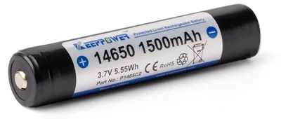 Produktbild von KEEPPOWER Li-Ionen-Akku 14650, 1500mAh, 3,6V bis 3,7V, mit PCB Schutzschaltung (Pluspol erhöht)
