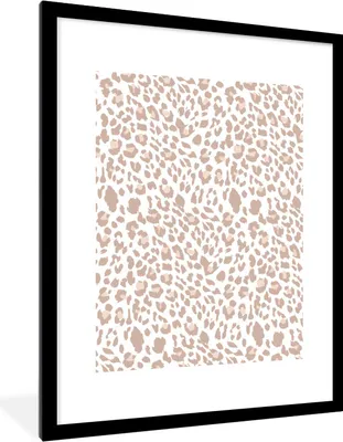 Produktbild von MuchoWow® Gerahmtes Poster Tiermuster - Panther - Pastell 60x80 cm - Poster mit Schwarzem Bilderrahmen Wandposter Rahmen Foto Bilder - Wohnzimmer - Dekorationen - Prämie
