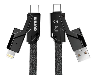 Produktbild von USB Kabel 100W Schnelladekabel 4 in 1 für iPhone Samsung Handy Typ-C-C Ladekabel