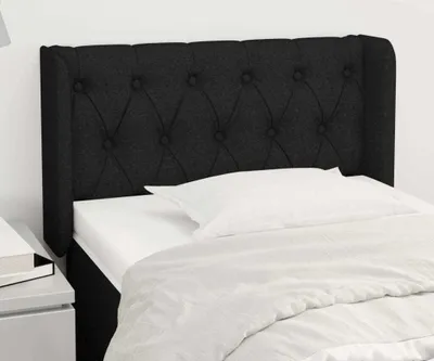 Produktbild von Cloris Designermöbel Kopfteil mit Ohren Schwarz 83x16x78/88 cm Stoff 2024 Neu
