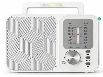 Produktbild von FM AM Radio Akku, Tragbares Kofferradio mit Bluetooth 5.3, MP3 über TF-Karte, 5 W Lautsprecher, 3,5 mm Kopfhöreranschluss