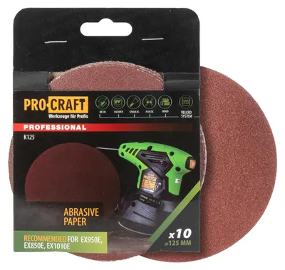 Image de Papiers abrasifs (lot de 10). Procraft K125.240
