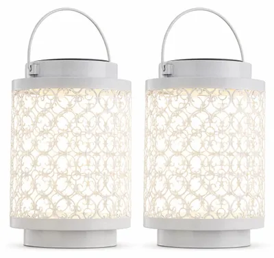Produktbild von 2er Set LED Solarleuchte, weiß, orientalisch, H 18 cm