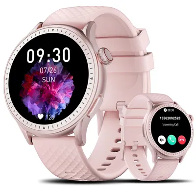 Produktbild von Smartwatch Herren Damen AMOLED mit Telefonfunktion 110+ Sportmodi Smart Watch mit Pulsmesser Schlafmonitor 3ATM Wasserdicht Sportuhr iOS Android Rosa