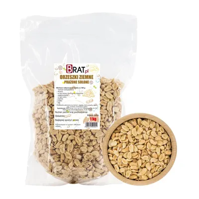 Zdjęcie produktu dla Orzechy ziemne prażone solone 1kg Brat.pl