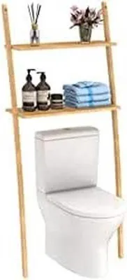 Productafbeelding van Badkamerrek Bamboe - Wasmachinerek Opbergrek - Badkamer Organiseren - Ruimtebesparend Ontwerp - 173 x 66 x 25 cm - Bruin