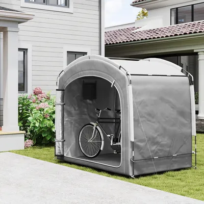 Produktbild von Sweiko Fahrradzelt Gerätezelt Wasserdicht UV-Schutz Für Garten 220x150x195cm Dunkelgrau