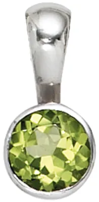 Produktbild von Anhänger mit Peridot grün 925 Silber rhodiniert glänzend Halsschmuck