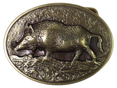 Produktbild von FRONHOFER EBER Trachten Gürtelschnalle, Messing Wildschwein Wildsau Buckle, 4 cm