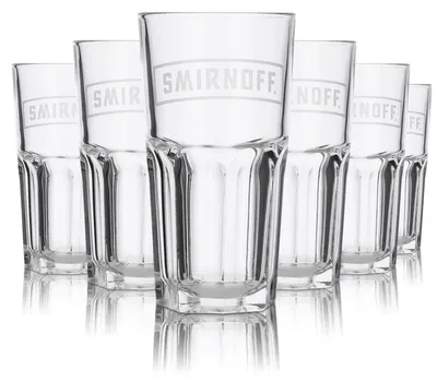 Produktbild von 6x Smirnoff Glas 0,3l Longdrink Cocktail Aperitif Gläser Set Konturglas Gastro