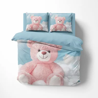 Produktbild von FEBE 3D Bettwäsche Stofftier Bettbezug-Set 135x200 + Kissenbezug 80x80 cm Wendebettwäsche 2 Teilig mit Reißveschl