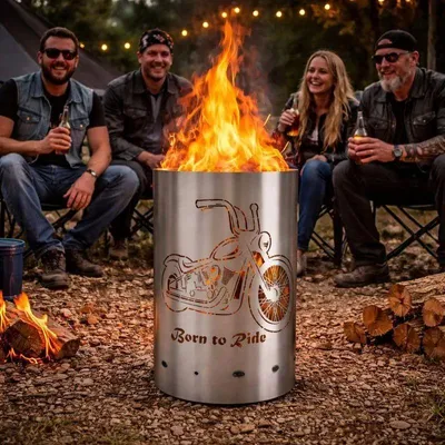 Produktbild von Feuertonne / Feuerkorb mit Motiv Born to ride
