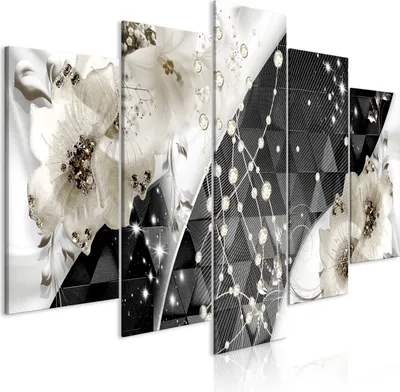 Produktbild von Leinwandbilder Lilien 200x100 cm Vlies Leinwandbild 5 tlg Kunstdruck modern Wandbilder XXL Wanddekoration Design Wand Bild - Blumen Diamant Perlen Abstrakt a-C-0150-b-m