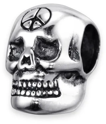 Produktbild von MATERIA by Matthias Wagner Totenkopf Bead Anhänger gothic 925 Silber antik für Armband 1532