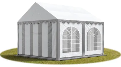 Produktbild von Hochwertiges Zelt Partyzelt Festzelt 4x4 m PVC grau-weiß wasserdicht